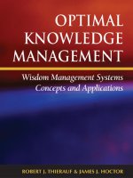 optimal knowledge management wisdom management systems concepts and applications