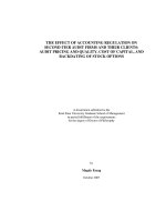 the effect of accounting regulation on second-tier audit firms and their clients audit pricing and quality, cost of capital, and backdating of stock options