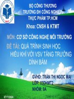 Bài thuyết trình Cơ sở công nghệ Môi trường: Quá trình sinh học hiếu khí với vi sinh vật tăng trưởng dính bám