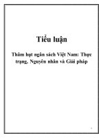 Tiểu luận: Thâm hụt ngân sách Việt Nam: Thực trạng, Nguyên nhân và Giải pháp