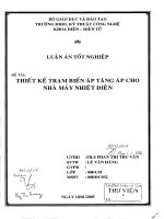 Thiết kế trạm biến áp tăng áp cho nhà máy nhiệt điện