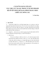 Cách ứng dụng lời giải cọc chịu lực ngang khi số nền phân bố hình thang