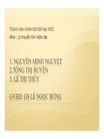 Thuyết trình: Hướng nghiên cứu hậu chức năng và chủ nghĩa chức năng mới