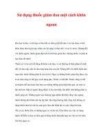  sử dụng thuốc giảm đau một cách khôn ngoan