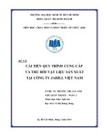 Cải tiến quy trình cung cấp và thu hồi vật liệu sản xuất tại công ty Jabill Việt Nam
