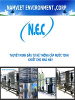 đầu tư hệ thống sản xuất nước tinh khiết