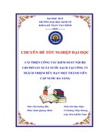 CẢI THIỆN CÔNG TÁC KIỂM SOÁT NỘI BỘ CHI PHÍ SẢN XUẤT NƯỚC SẠCH TẠI CÔNG TY TRÁCH NHIỆM HỮU HẠN MỘT THÀNH VIÊN CẤP NƯỚC ĐÀ NẴNG