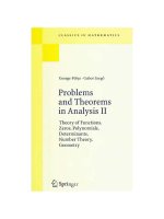 george polya, gabor szegö, c e  billigheimer problems and theorems in analysis ii  2004