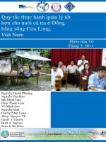 Quy tắc thực hành quản lý tốt hơn cho nuôi cá tra ở đồng bằng sông cửu long  việt nam