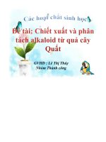 đề tài chiết xuất và phân tách alkaloid từ quả cây quất