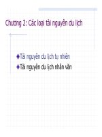 Bài giảng Tài nguyên du lịch: Chương 2
