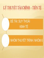 Thuyết trình lý thuyết tài chính  tiền tệ: Suy thoái kinh tế