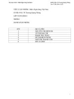 Tiểu luận nhóm: MA Ngân hàng Việt Nam