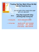 đề tài tổng hợp isoparafin bằng phương pháp isome hóa