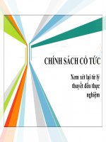 Thuyết trình: Chính sách cổ tức xem xét lại từ lý thuyết đến thực nghiệm