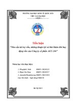 Tiểu luận: Nhu cầu tài trợ vốn, những thuận lợi và khó khăn khi huy động vốn của Công ty cổ phần ACC 244