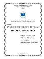 Tiểu luận Quản trị thay đổi và phát triển tổ chức: Ứng dụng ERP tại công ty Vissan theo quan điểm cá nhân