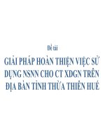 GIẢI PHÁP HOÀN THIỆN VIỆC SỬ DỤNG NSNN CHO CÔNG TÁC XÓA ĐÓI GIẢM NGHÈO