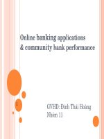 Thuyết trình: Online banking applications  community bank performance