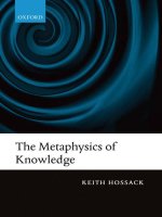 the metaphysics of knowledge nov 2007