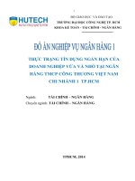 Thực trạng tín dụng ngắn hạn của doanh nghiệp vừa và nhỏ tại ngân hàng TMCP công thương việt nam chi nhánh 1 tp HCM