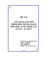 xây dựng chương trình bảo tồn đa dạng sinh học vườn quốc gia lò gò – xa mát