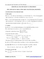 Các dạng bài tập tích phân của trần phương