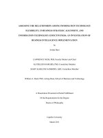 Assessing the relationships among information technology flexibility, IT-business strategic alignment, and information technology effectiveness An investigation of business intelligence implementation