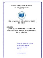 Tiểu luận Thay đổi và phát triển tổ chức: Quản trị sự thay đổi tại công ty TNHH Vũ Minh khi áp dụng phương pháp 6 Sigma