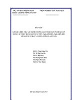 KẾT QUẢ điều TRA xác ĐỊNH CHI PHÍ, GIÁ THÀNH sản PHẨM KHI áp DỤNG các THỰC HÀNH sản XUẤT tốt (VietGAPGMPs, VietGAHP) đối với sản XUẤT RAU và CHĂN NUÔI gà AN TOÀN