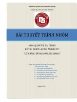 Tiểu luận quản trị tài chính: Thiết lập dự án đầu tư  cửa hàng đồ may online samay
