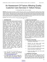 An assessment of factors affecting quality customer care services in telkom kenya  2