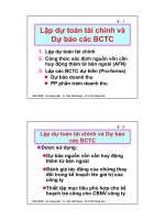 Bài giảng Phân tích tài chính - Chương 8: Lập dự toán tài chính và dự báo các BCTC