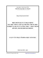 Biện pháp quản lý hoạt động dạy học tiếng Anh tại trường Trung học nghiệp vụ quản lý lương thực - thực phẩm Đồ Sơn, thành phố Hải Phòng