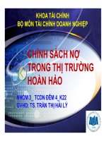 Thuyết trình: Chính sách nợ trong thị trường hoàn hảo