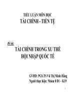 Thuyết trình tài chính tiền tệ: Tài chính trong xu thế hội nhập quốc tế