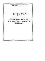 Luận văn: Kế toán doanh thu và xác định kết quả kinh doanh tại Công ty TNHH thương mại Chi Lăng