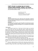 THIẾT kế máy sạ MỘNG mạ sử DỤNG TRONG NÔNG NGHIỆP TRỒNG lúa nước