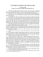 VAI TRÒ của PHÂN KALI với cây mía