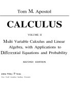 tom m  apostol calculus, vol  2 multi-variable calculus and linear algebra with applications  1969