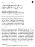applied financial economics the hedging effectiveness of stock index fixtures (holmes & 2001)