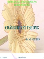 Bài giảng chăm sóc vết thương   GV  vũ văn tiến