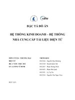 ĐẶC TẢ ĐỒ ÁN HỆ THỐNG KINH DOANH – HỆ THỐNG NHÀ CUNG CẤP TÀI LIỆU ĐIỆN TỬ