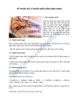 KỸ THUẬT xử lý nước NUÔI tôm CÀNG XANH