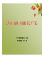 Bài giảng Đánh giá kinh tế y tế - Nguyễn Quỳnh Anh