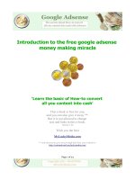 Introduction to the free google adsense  money making miracle