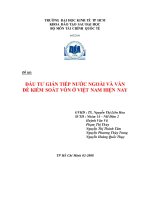 Đầu tư gián tiếp nước ngoài và vấn đề kiểm soát vốn ở việt nam hiện nay