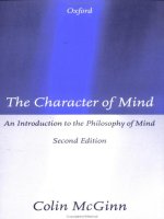 the character of mind an introduction to the philosophy of mind apr 1997