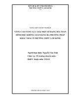 Nâng cao năng lực giải một số dạng bài toán hình học không gian bằng ba phương pháp khác nhau ở trường trung học phổ thông