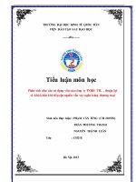 Tiểu luận: Phân tích nhu cầu sử dụng vốn của công ty TNHH TTL, thuận lợi và khó khăn khi tiếp cận nguồn vốn vay ngân hàng thương mại